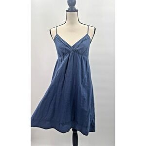 Retro Y2K Denim Babydoll Dress XL Cottagecore Western Coastal Boho Nautical Prep